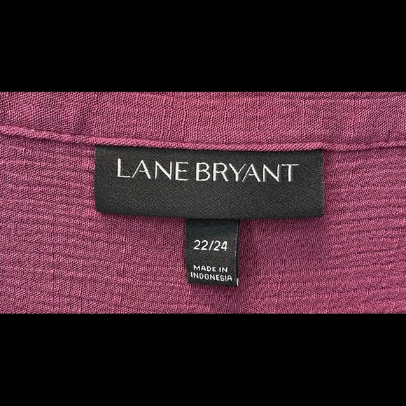 Burgundy Button Down 22/24 Lane Bryant Long Sleeve - Picture 4 of 5